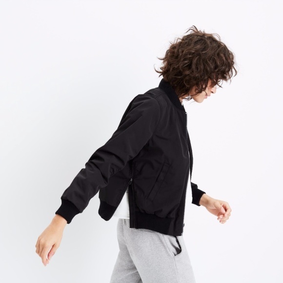 Madewell Side Zip Bomber Jacket in Rose M - Picture 4 of 7